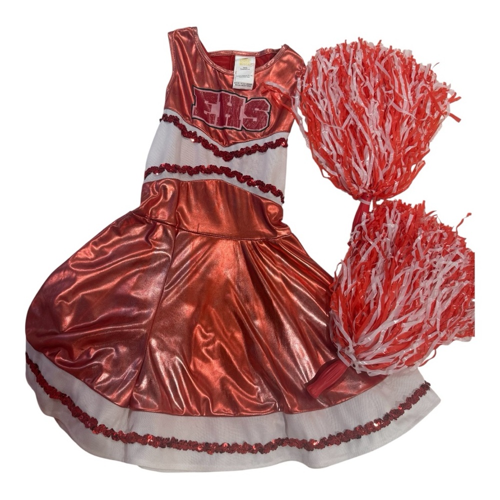 Disney Red and White Dance Ensemble with Pom Poms